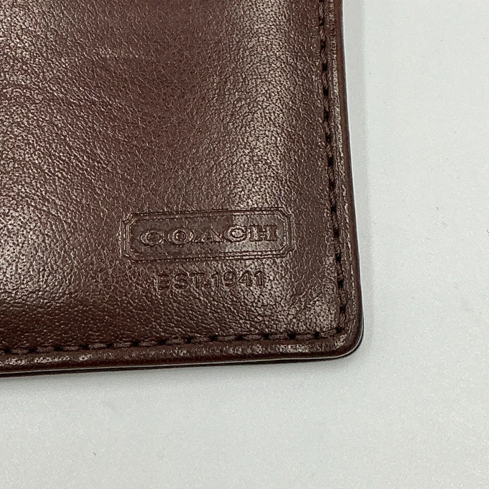 Coach Leather Executive Slim Card Case Wallet Mahogany FS4664 Vintage